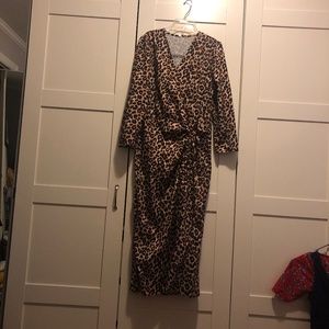 MIDi cheetah dress adjustable bottom with sleeves